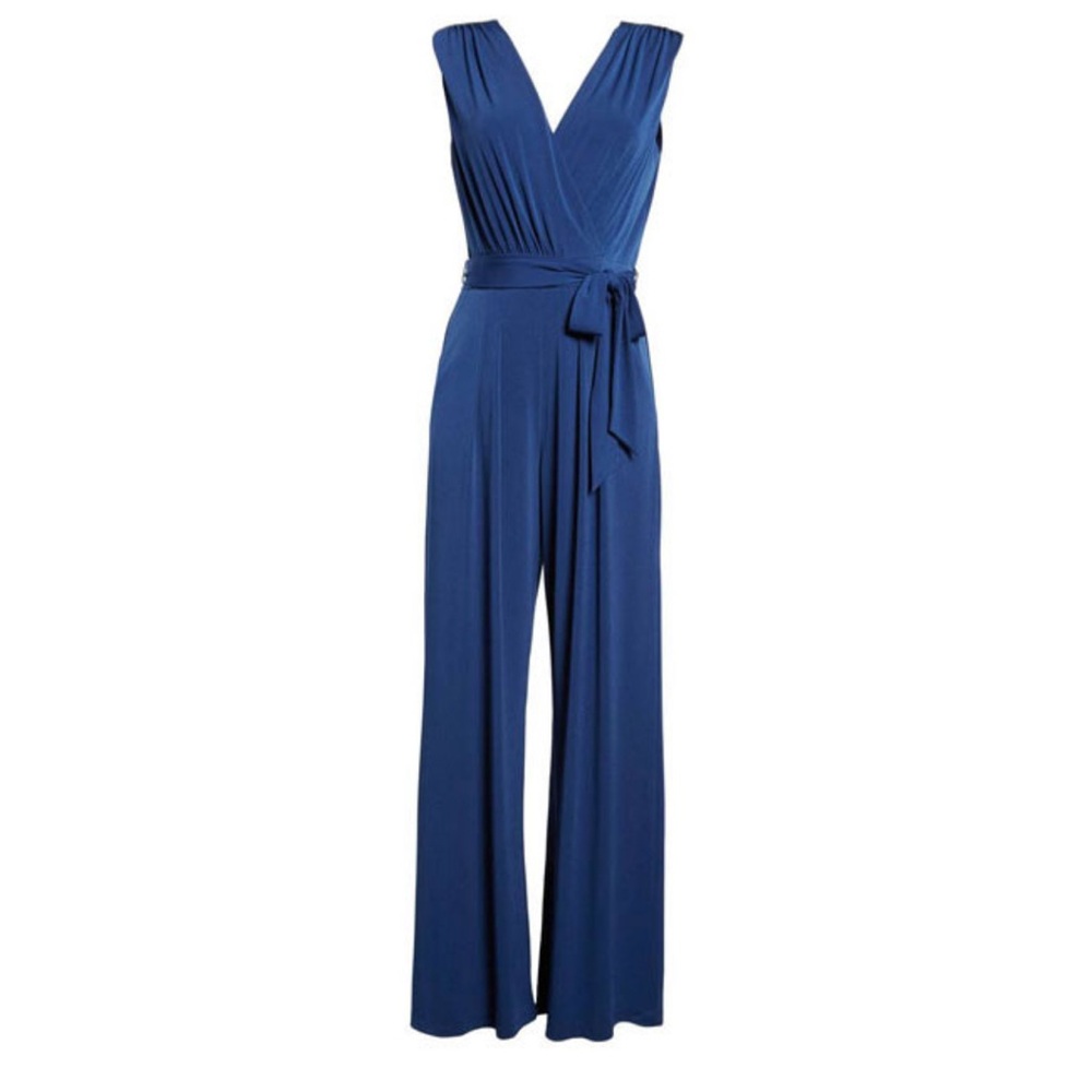 Vince Camuto Elegant Blue Sleeveless Jumpsuit